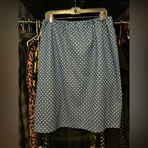 Handmade Blue and White Polka Dot Skirt | 2XL/3XL